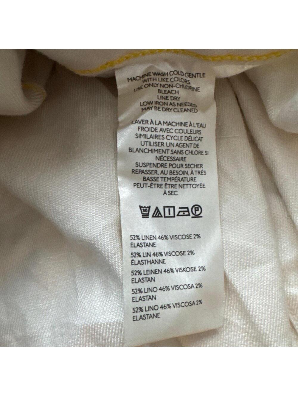 Anthropologie Maeve The Colette Linen Full Length Wide Leg Pants size 25 - Picture 7 of 7